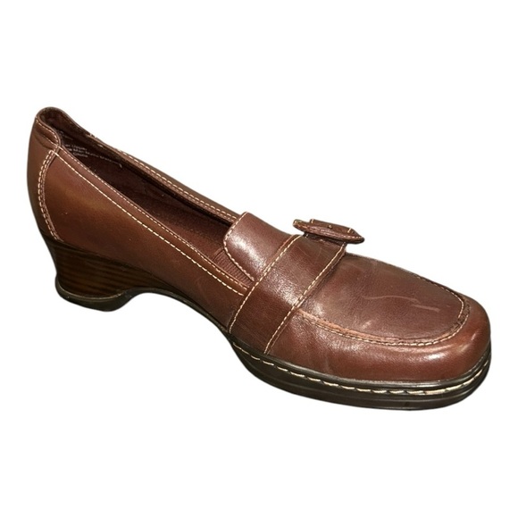 Naturalizer Leather Loafers Size 7.5 Olla Square Toe Slip On Shoes - Picture 1 of 16